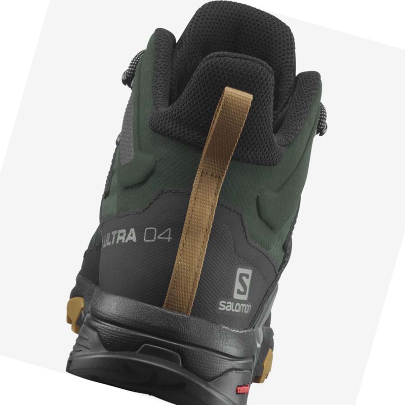 Salomon X ULTRA 4 MID GORE-TEX Túracipő Férfi Zöld Fekete | 52736-IKET