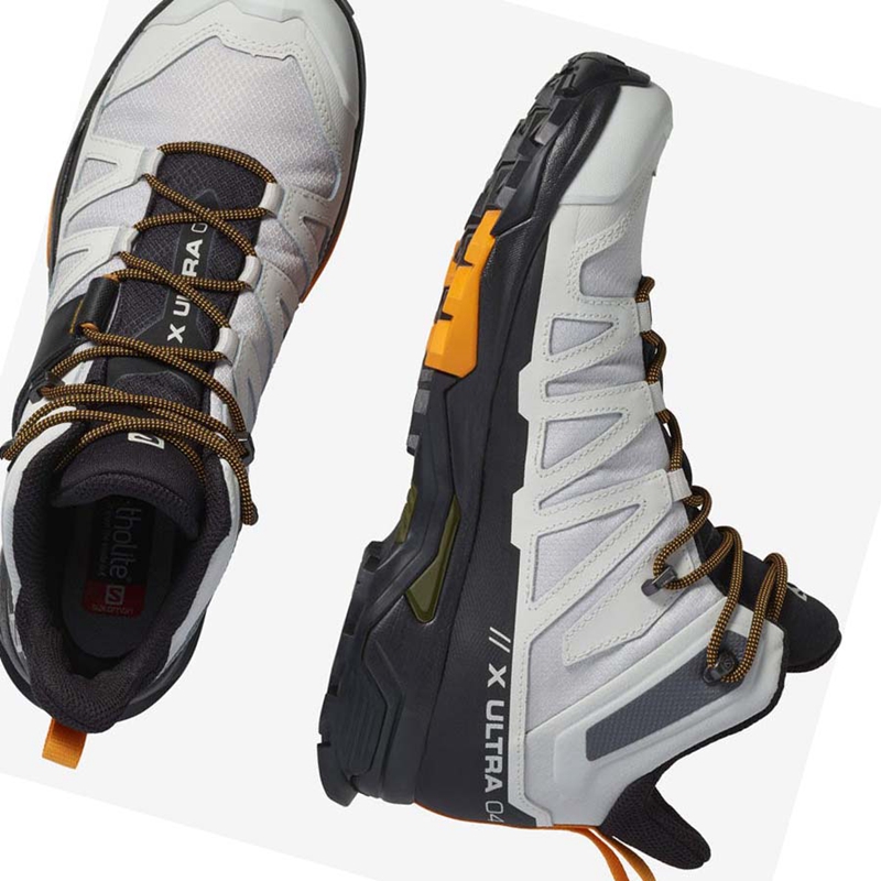 Salomon X ULTRA 4 MID GORE-TEX Túracipő Férfi Fehér Fekete | 53269-AKTL