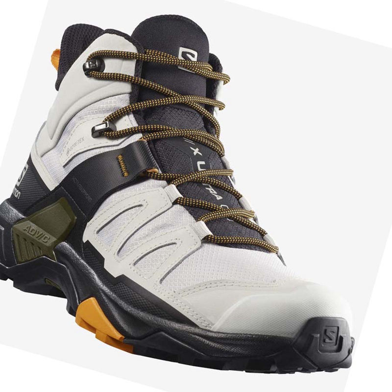 Salomon X ULTRA 4 MID GORE-TEX Túracipő Férfi Fehér Fekete | 53269-AKTL