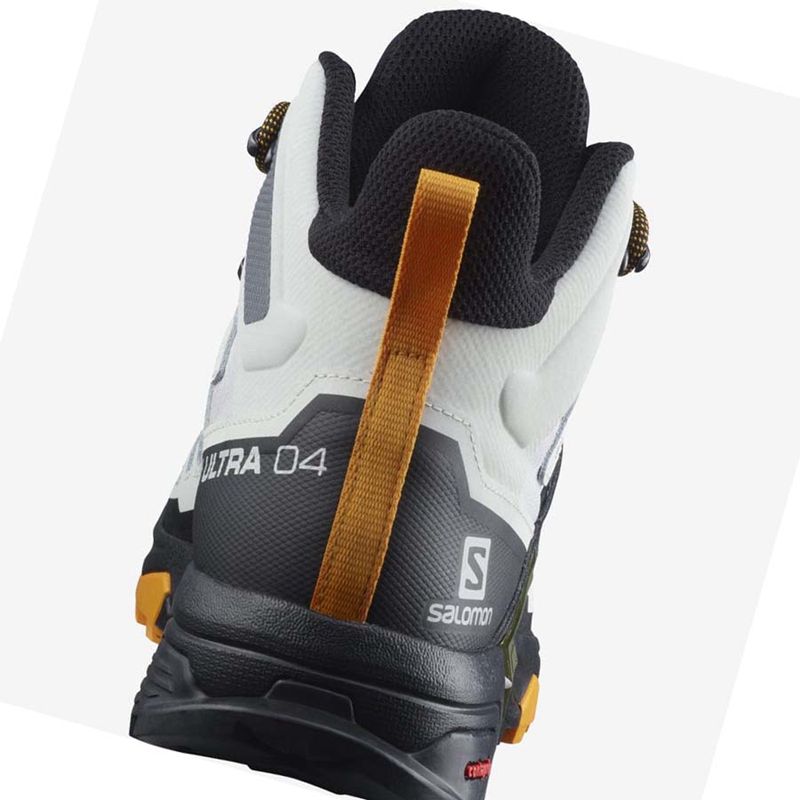 Salomon X ULTRA 4 MID GORE-TEX Túracipő Férfi Fehér Fekete | 53269-AKTL