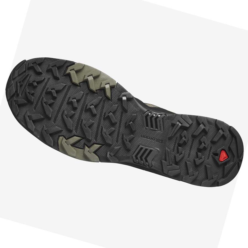 Salomon X ULTRA 4 WIDE GORE-TEX Túracipő Férfi Olivazöld Fekete | 47603-BFRM
