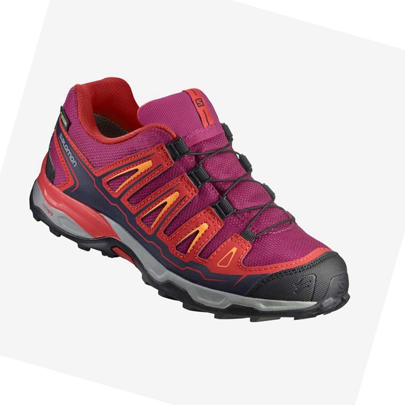 Salomon X-ULTRA MID GORE-TEX Túracipő Gyerek Piros | 01378-JPUO