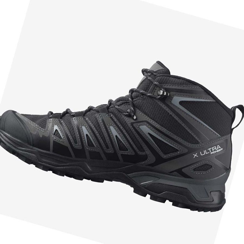 Salomon X ULTRA PIONEER MID CLIMASALOMON™ WATERPROOF Túracipő Férfi Szürke Fekete | 42673-HXIT