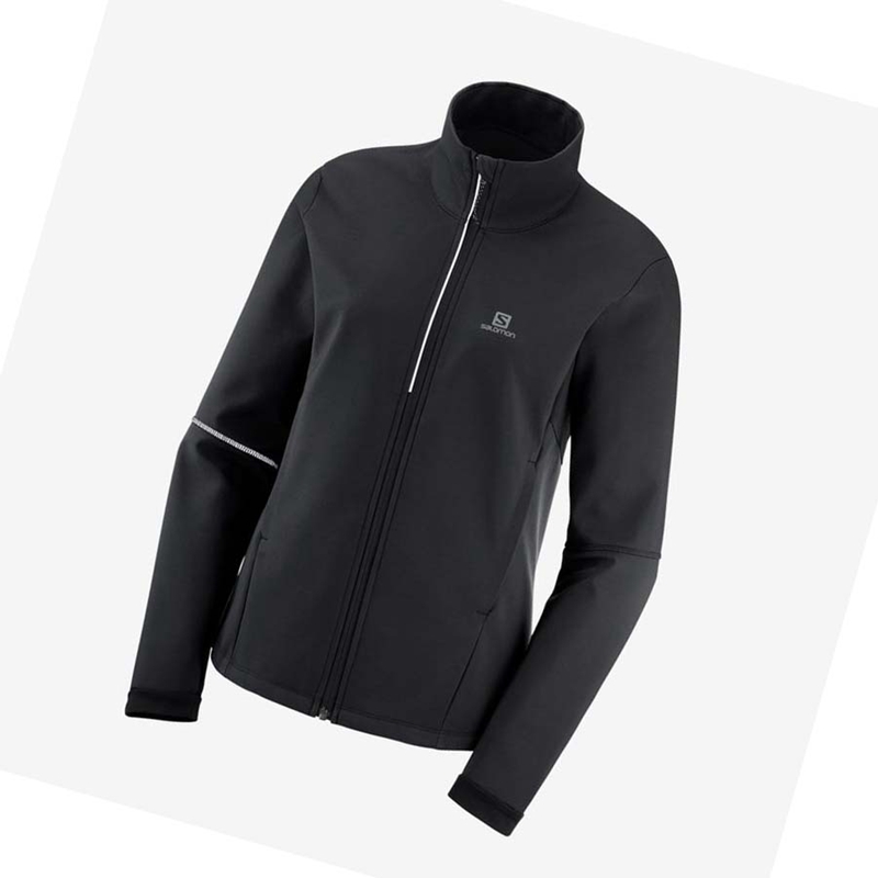 Salomon AGILE SOFTSHELL Kabát Női Fekete | 42879-SLCK