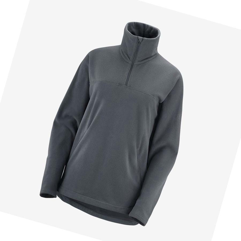 Salomon ESSENTIAL COSY FLEECE Kapucnis Pulóver Női Szürke | 86015-BQPG