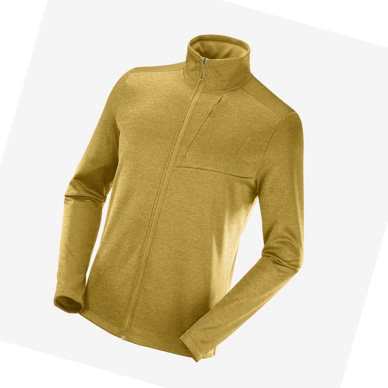 Salomon ESSENTIAL LIGHTWARM HEATHER Kapucnis Pulóver Férfi Sárga | 18273-TFJC