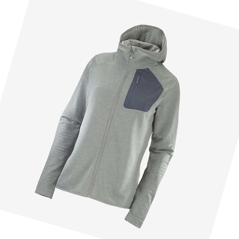 Salomon ESSENTIAL LIGHTWARM HOODED Kapucnis Pulóver Női Zöld | 05926-LBOZ