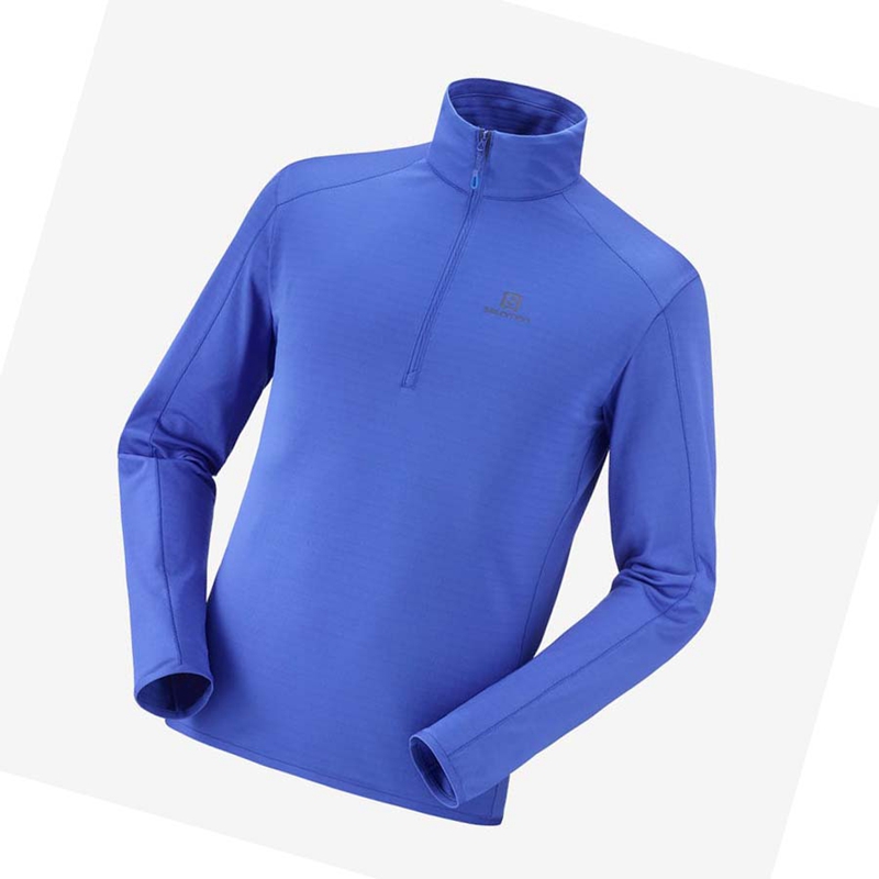 Salomon ESSENTIAL LIGHTWARM Kapucnis Pulóver Férfi Kék | 85940-THFM