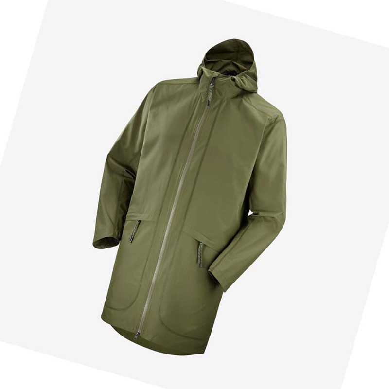 Salomon OUTLIFE LONG PACKABLE WINDBREAKERS Kabát Női Olivazöld | 85329-NZQC