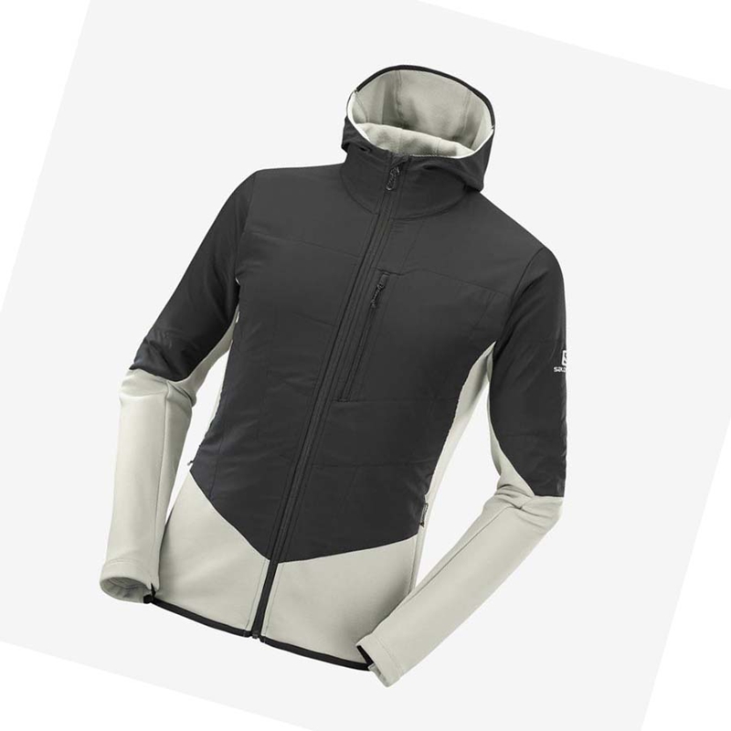 Salomon OUTLINE WARM HYBRID Kapucnis Pulóver Férfi Aqua | 31528-SYUW