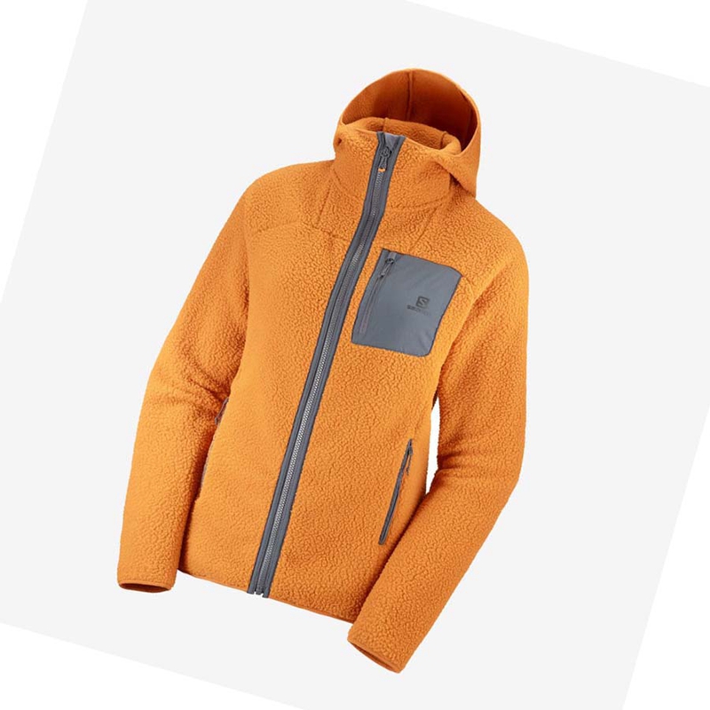 Salomon OUTLINE WARM TEDDY Kapucnis Pulóver Női Narancssárga | 23964-ZXPM