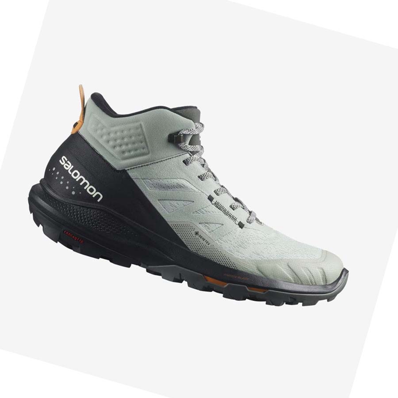 Salomon OUTPULSE MID GORE-TEX Túracipő Férfi Fekete Türkiz | 04895-JEIA