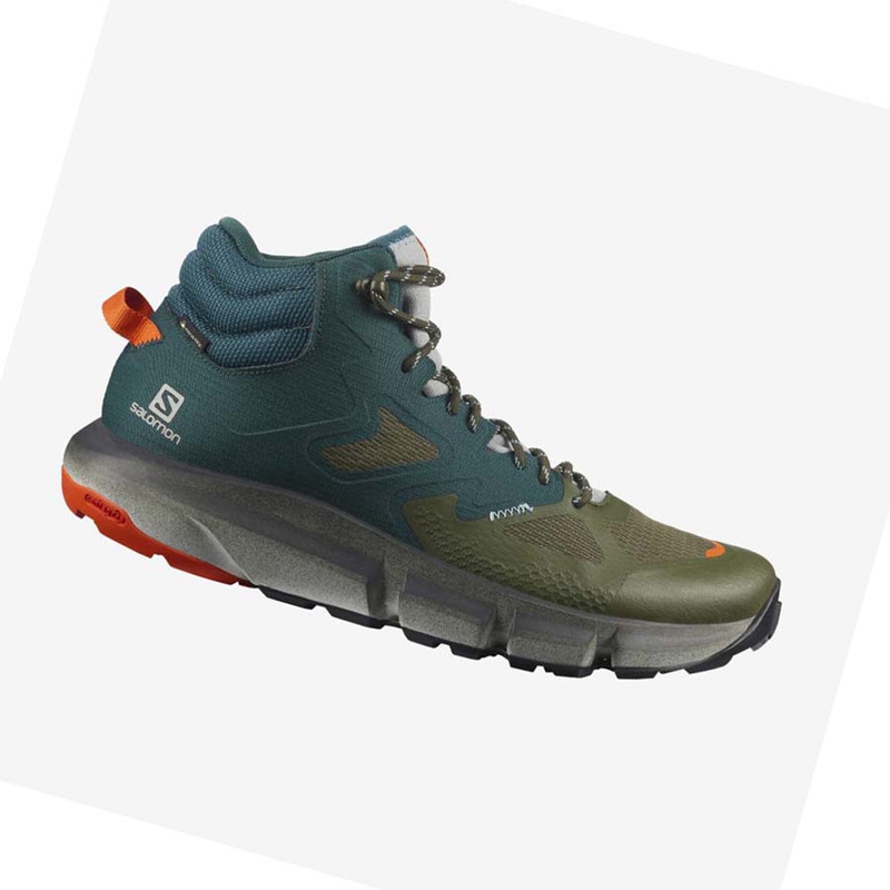 Salomon PREDICT HIKE MID GORE-TEX Túracipő Férfi Mélyzöld Olivazöld | 40937-EDIF
