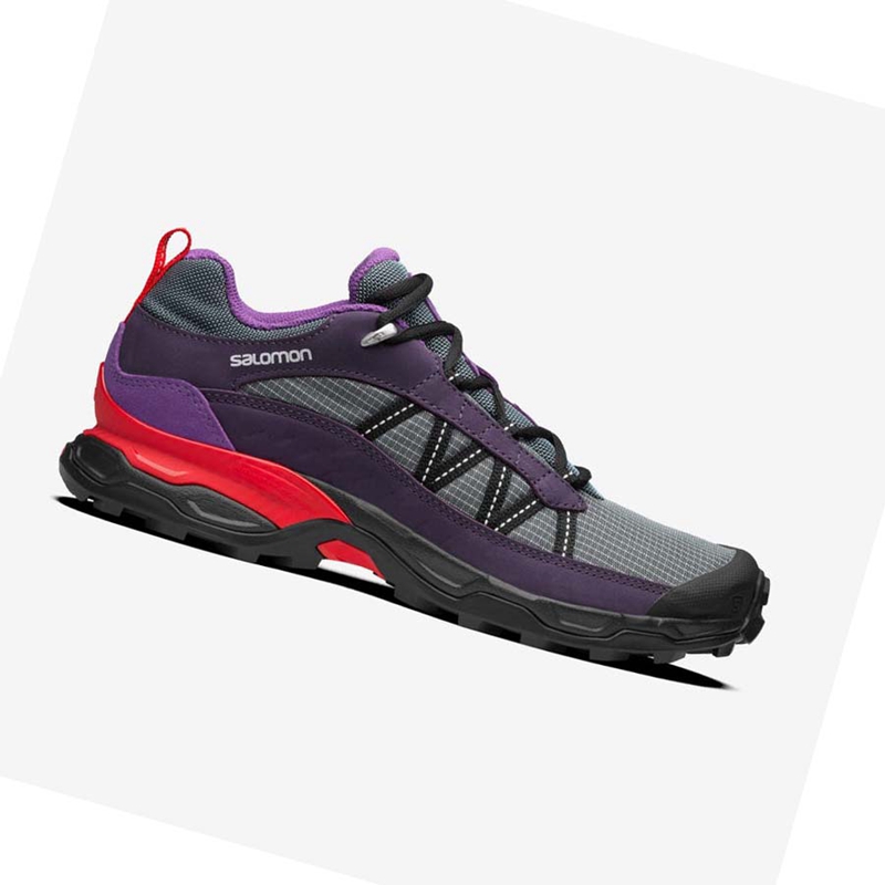 Salomon SHELTER LOW LEATHER Tornacipő Férfi Lila | 28710-YDGB