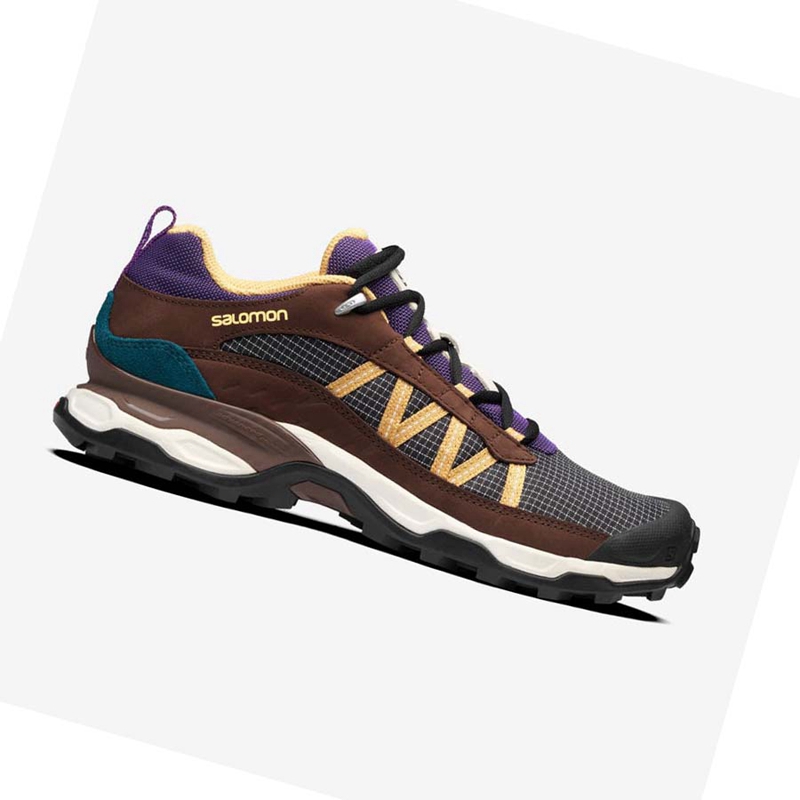 Salomon SHELTER LOW LEATHER Tornacipő Férfi Khaki | 51629-JGAB