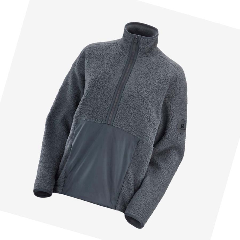 Salomon SNOWSHELTER TEDDY Kapucnis Pulóver Női Fekete | 07589-HVFG