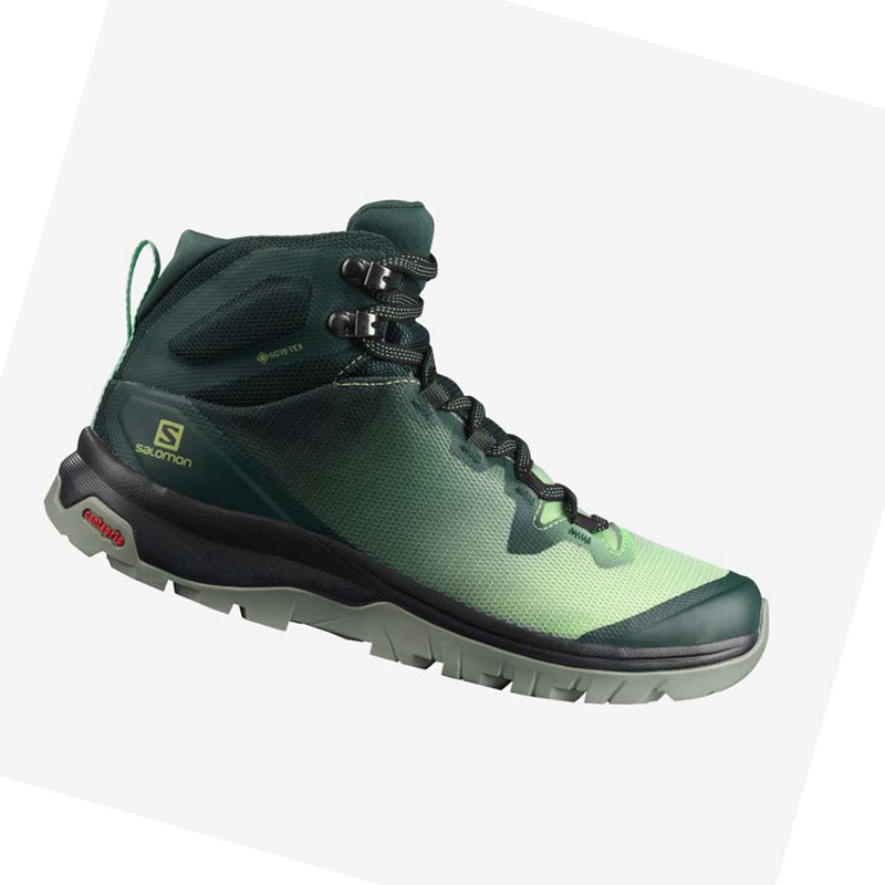 Salomon WoVAYA MID GORE-TEX Túracipő Női Zöld | 26974-NUQH