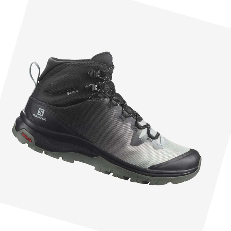 Salomon WoVAYA MID GORE-TEX Túracipő Női Fekete Fehér | 82719-VLYK
