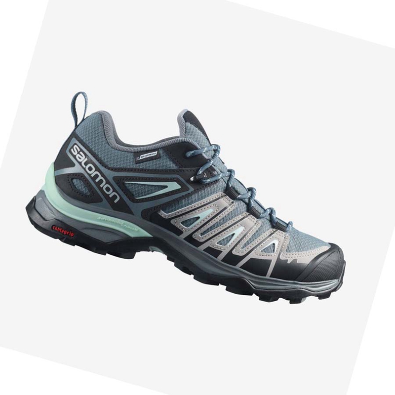 Salomon WoX ULTRA PIONEER CLIMASALOMON™ WATERPROOF Túracipő Női Zöld | 01548-DCUG