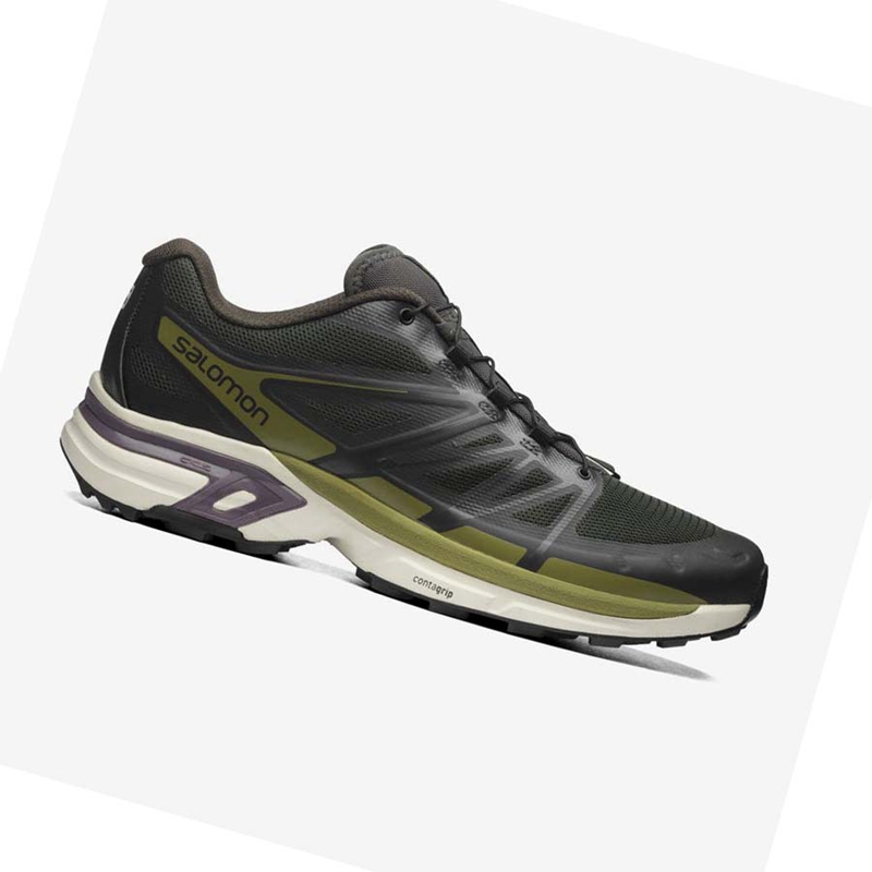 Salomon XT-WINGS 2 Tornacipő Női Fekete Olivazöld | 14905-CRQU