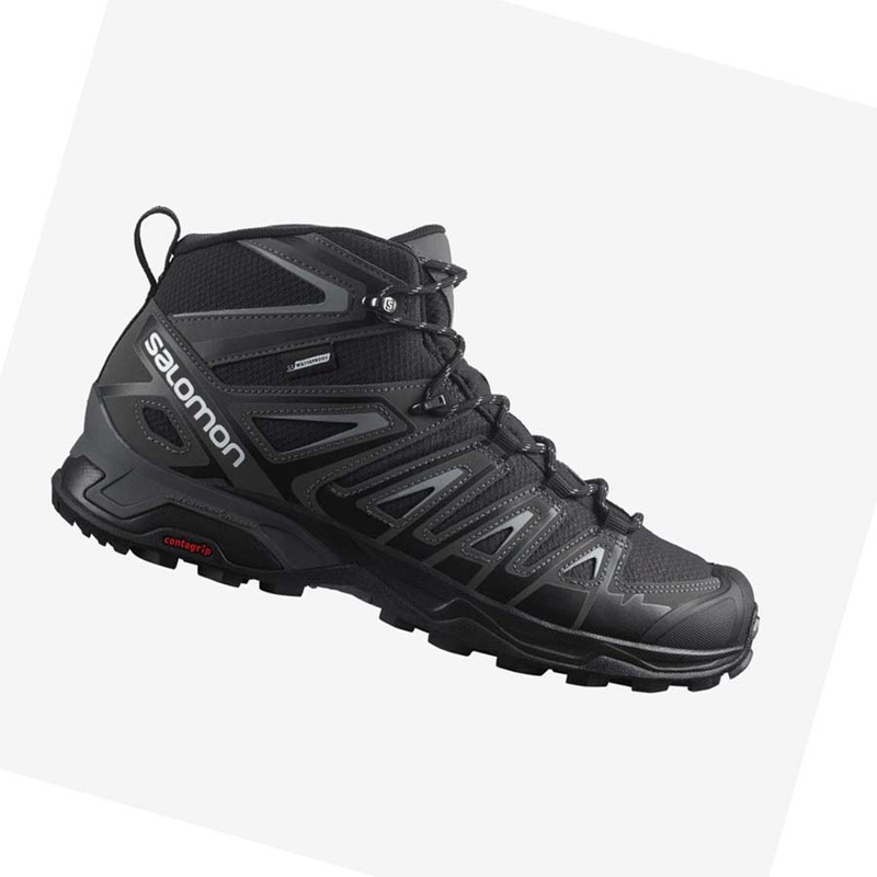 Salomon X ULTRA PIONEER MID CLIMASALOMON™ WATERPROOF Túracipő Férfi Szürke Fekete | 42673-HXIT